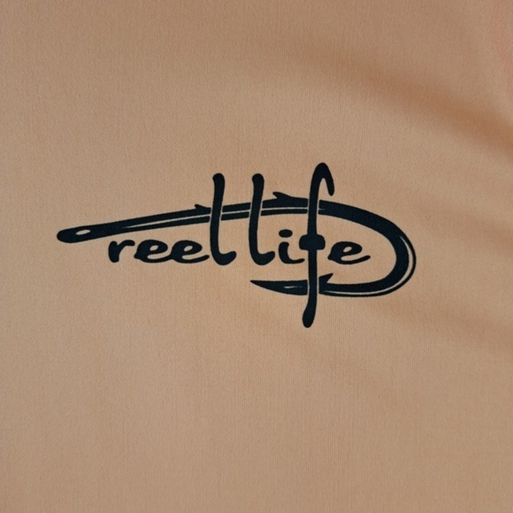Reel Life Fishing Sun Shirt Mens Medium Peach - Picture 2 of 7